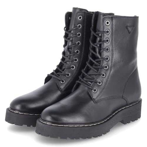 Fräulein Frida F-8377 Sauvage Black Schnürstiefel Glattleder Damen in schwarz - Gr. 40 von Fräulein Frida
