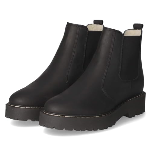 Fräulein Frida F-8396 Olivia Black Schlupfstiefel Glattleder Damen in schwarz - Gr. 40 von Fräulein Frida