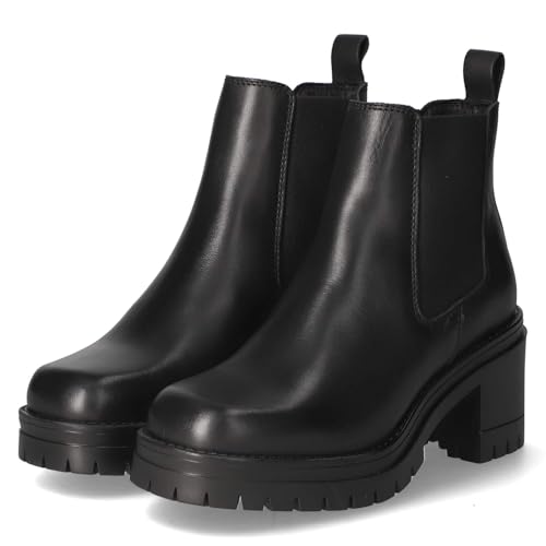 Fräulein Frida W1007 Black Schlupfstiefel Glattleder Damen in schwarz - Gr. 38 von Fräulein Frida