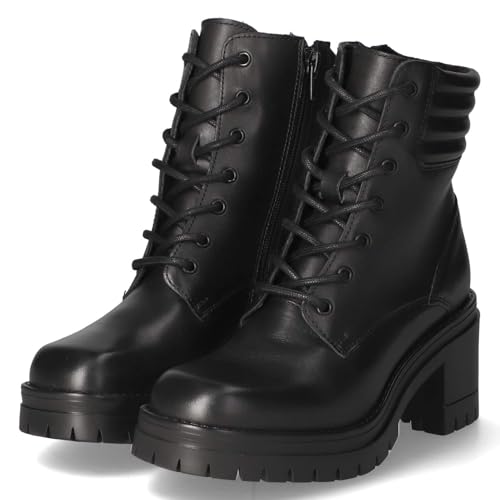 Fräulein Frida W1008 BLACK Schnürstiefel Glattleder Damen in schwarz - Gr. 37 von Fräulein Frida