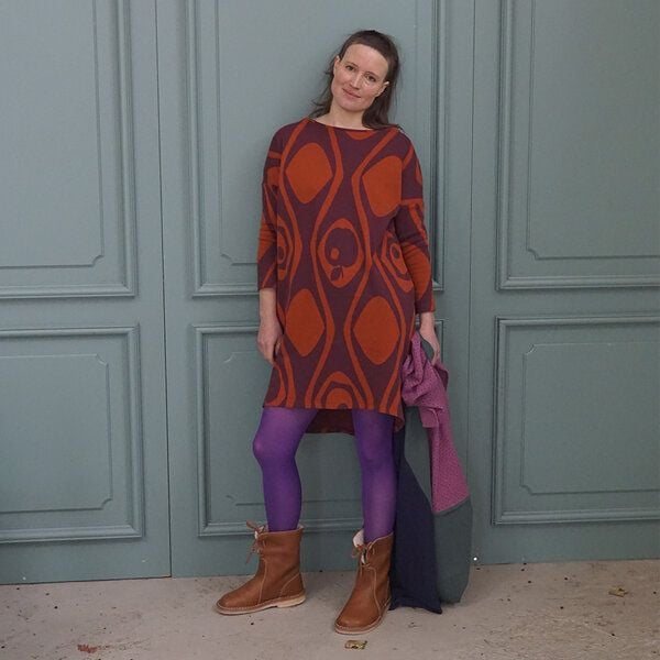 Fräulein Prusselise H-Kleid Jacquard blau oder rot von Fräulein Prusselise