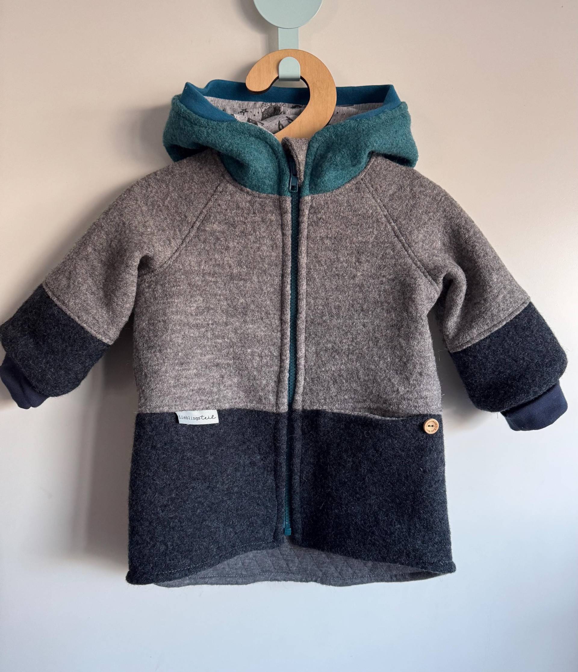 Wollwalk Jacke/ Mantel 86/92 von FraeuleinAnnA