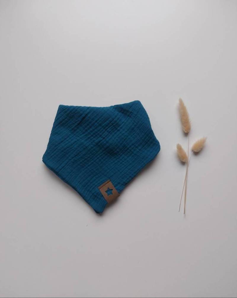 Bezauberndes Musselintuch in Petrol - Verschluss Mit Druckknopf von FraeuleinFrauke