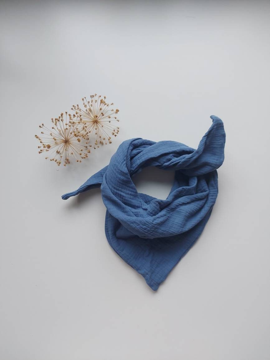 Musselin Tuch in Blau von FraeuleinFrauke