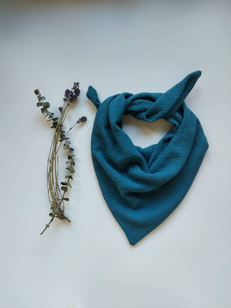 Musselin Tuch in Petrol von FraeuleinFrauke