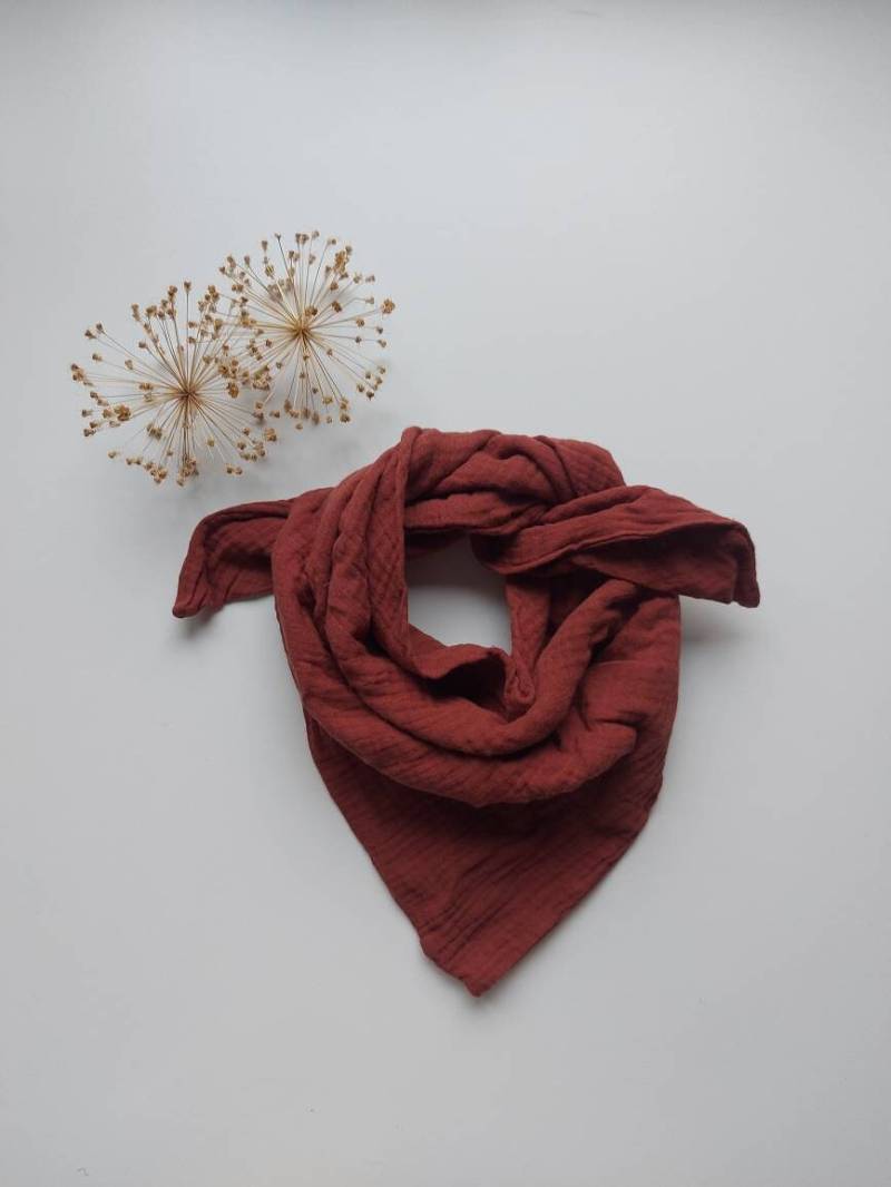 Musselin Tuch in Rotbraun von FraeuleinFrauke