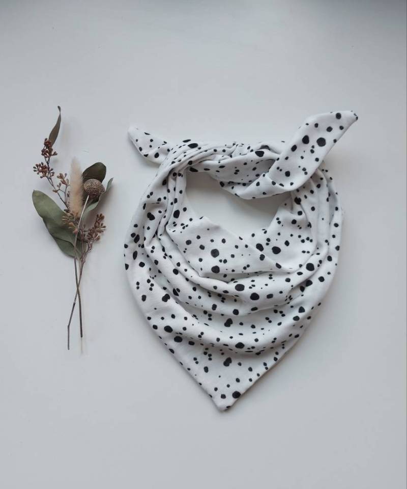 Musselin Tuch in Weiß Mit Punkten von FraeuleinFrauke