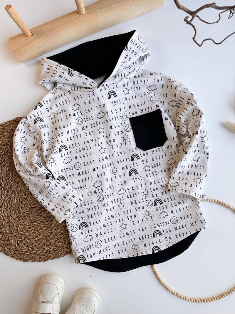 Hoodie Basicshirt Kinder Script Shirt Mit Kapuze Pullover Pulli Junge von FraeuleinGoldstueck