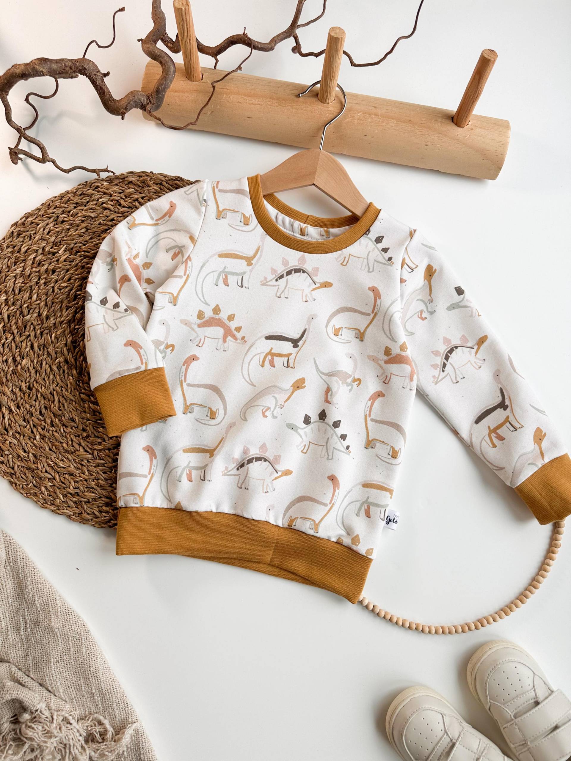Pullover Mit Dino Für Kinder Pulli Dinosaurier Schlicht Gr. 86 104 von FraeuleinGoldstueck
