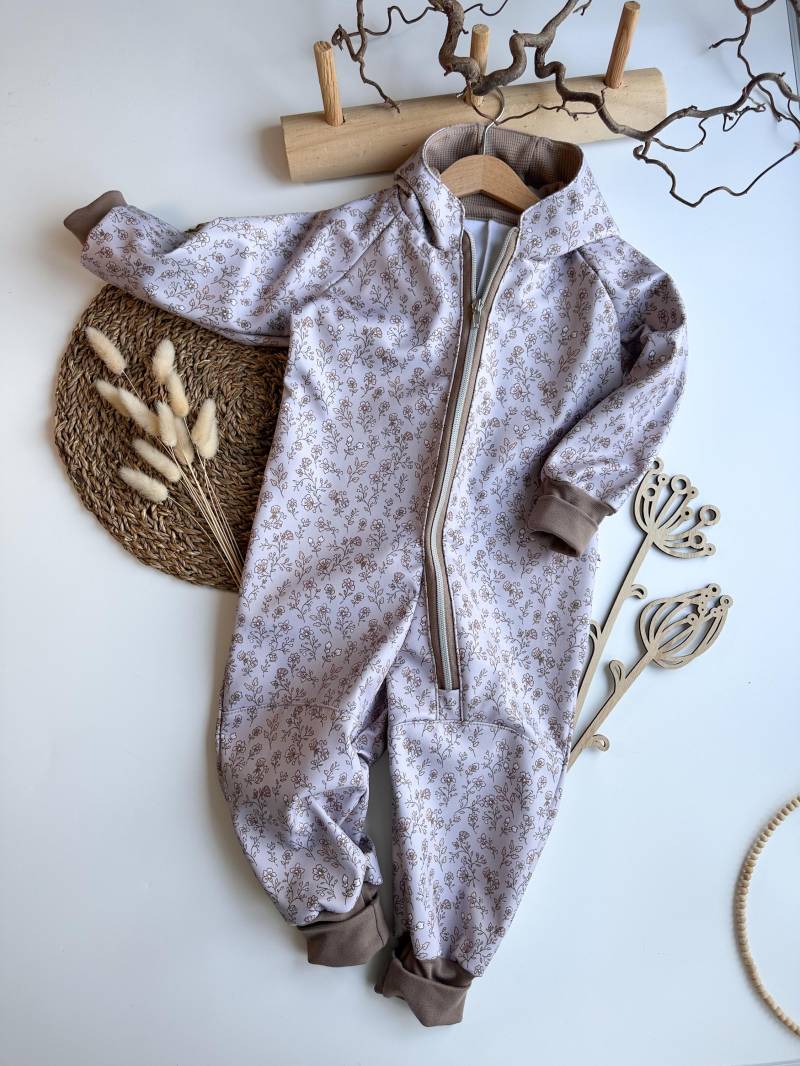 Softshellanzug Kinder Matschanzug Softshell 86 92 Mädchen Blumen von FraeuleinGoldstueck