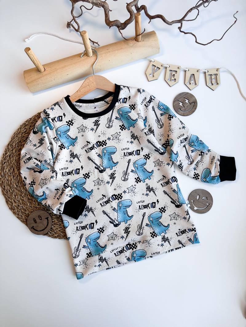 Sweater Pullover Dino Rockstar Gr. 116 von FraeuleinGoldstueck