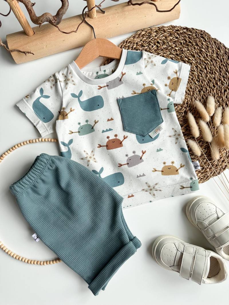 T-Shirt Short Junge Kinder Cooles Jungs Jeansshort von FraeuleinGoldstueck