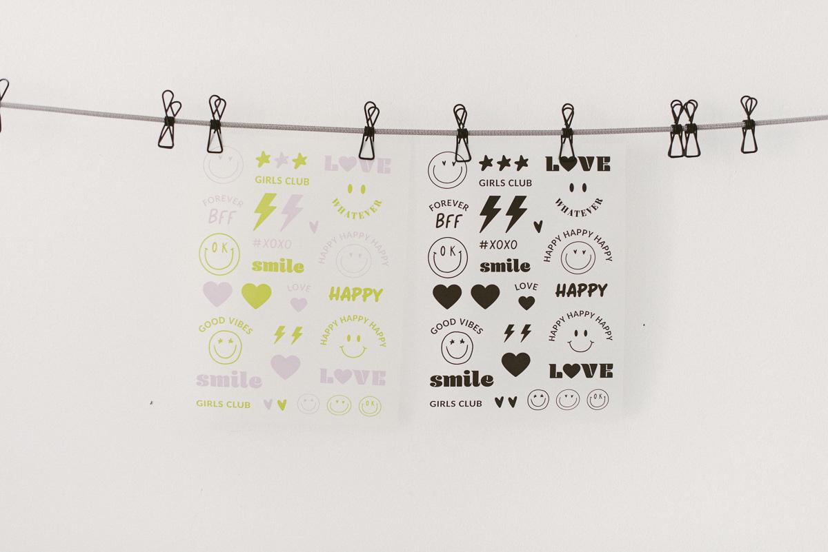 Bügelbilder Set Smiley - Neongelb/Flieder Bügelbilder Set Smiley - Neongelb/Flieder von FraeuleinKsagtJa