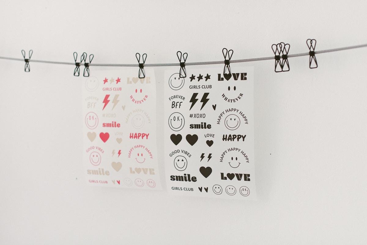 Bügelbilder Set "Smiley' Neonpink/Beige Bügelbilder Set "Smiley' Neonpink/Beige von FraeuleinKsagtJa