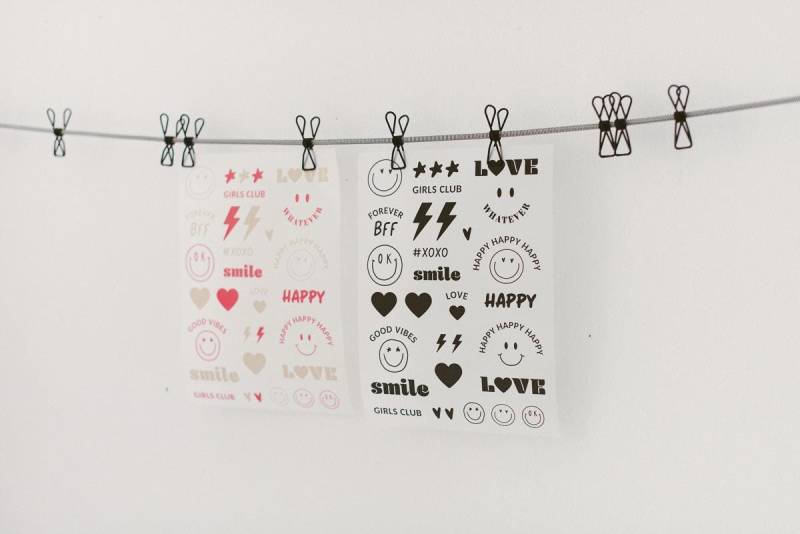 Bügelbilder Set "Smiley' Neonpink/Beige von FraeuleinKsagtJa