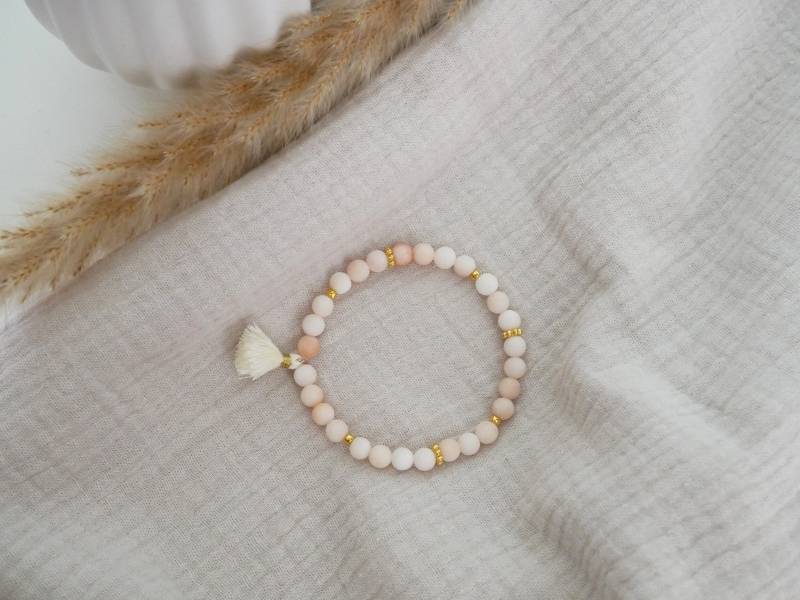 Naturstein Armband Rose Personalisierbar Mit Buchstabe, Name Naturstein Armband Rose Personalisierbar Mit Buchstabe, Name von FraeuleinLottiShop