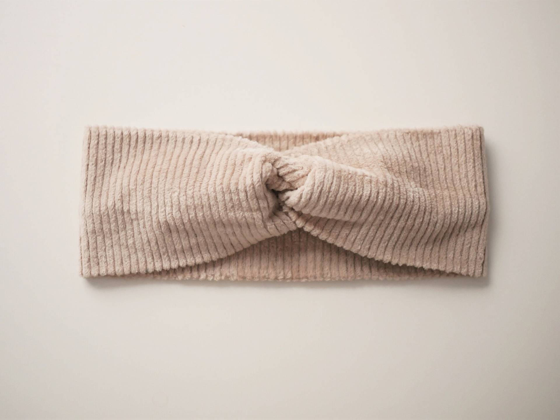 stirnband Aus Cord - Beige stirnband Aus Cord - Beige von FraeuleinLottiShop