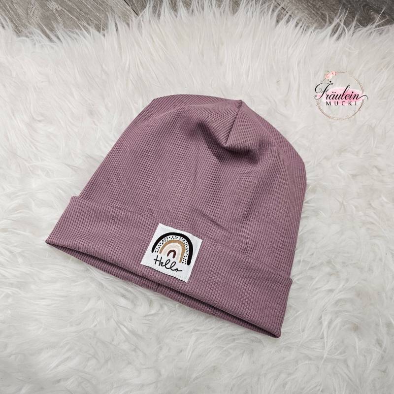 Hipster Beanie Mütze Ribjersey Baby Kinder Erwachsene von FraeuleinMucki