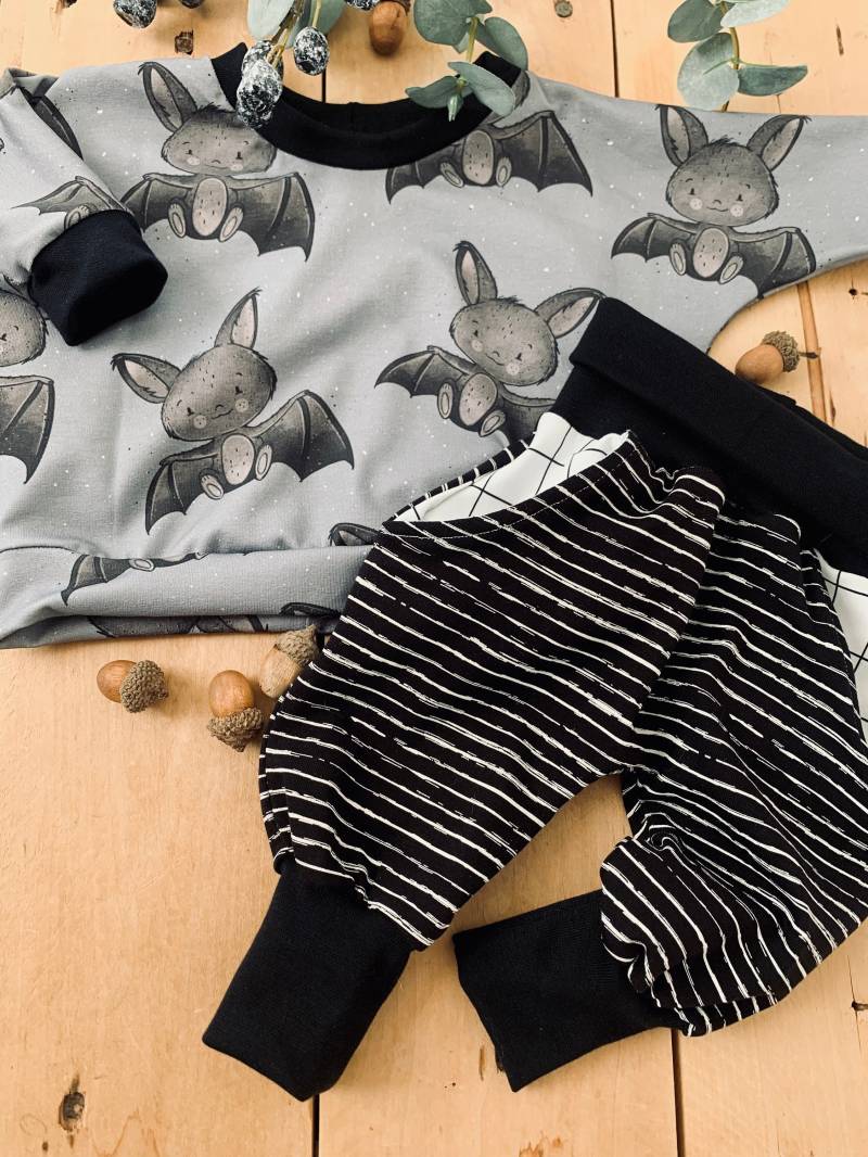 Set Fledermaus , Oversized Sweater Pumphose , Erstlingsset Cozy von FraeuleinPieksig