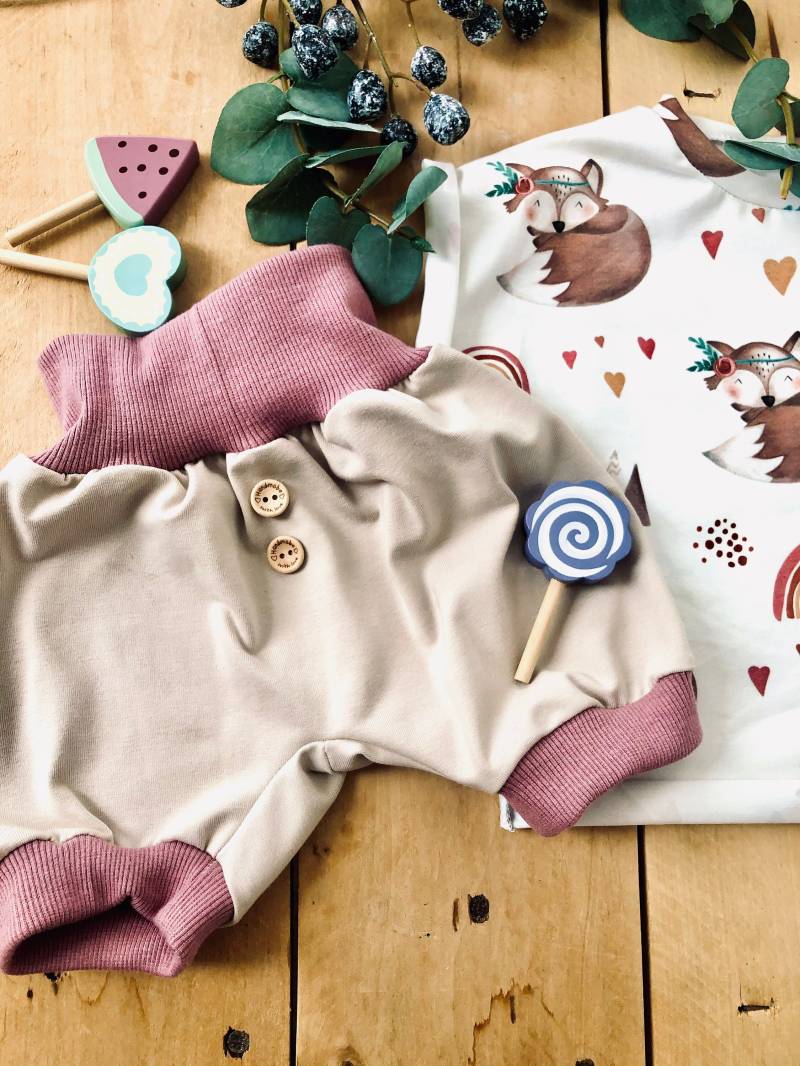 Set Shorts Und Shirt Oversized Boho Regenbogen Fuchs von FraeuleinPieksig