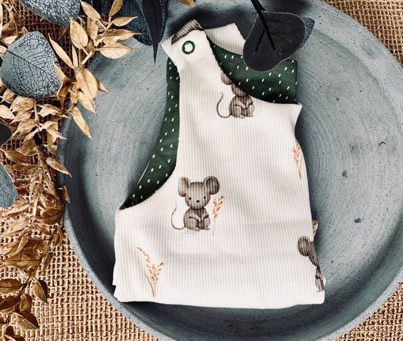 strampler, Maus Im Getreide , Babystrampler ‚Babystrampler Neutral, Bio Ribjersey Biostoff von FraeuleinPieksig