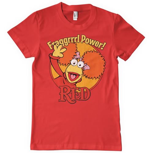Fraggle Rock Offizielles Lizenzprodukt Red - Fragggrrrl Power Herren-T-Shirt (Rot), Large von Fraggle Rock