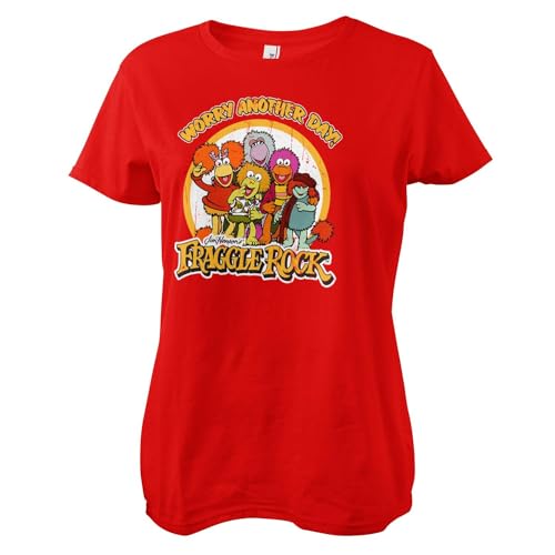 Fraggle Rock Offizielles Lizenzprodukt Worry Another Day Frauen T-Shirt (Rot), Medium von Fraggle Rock