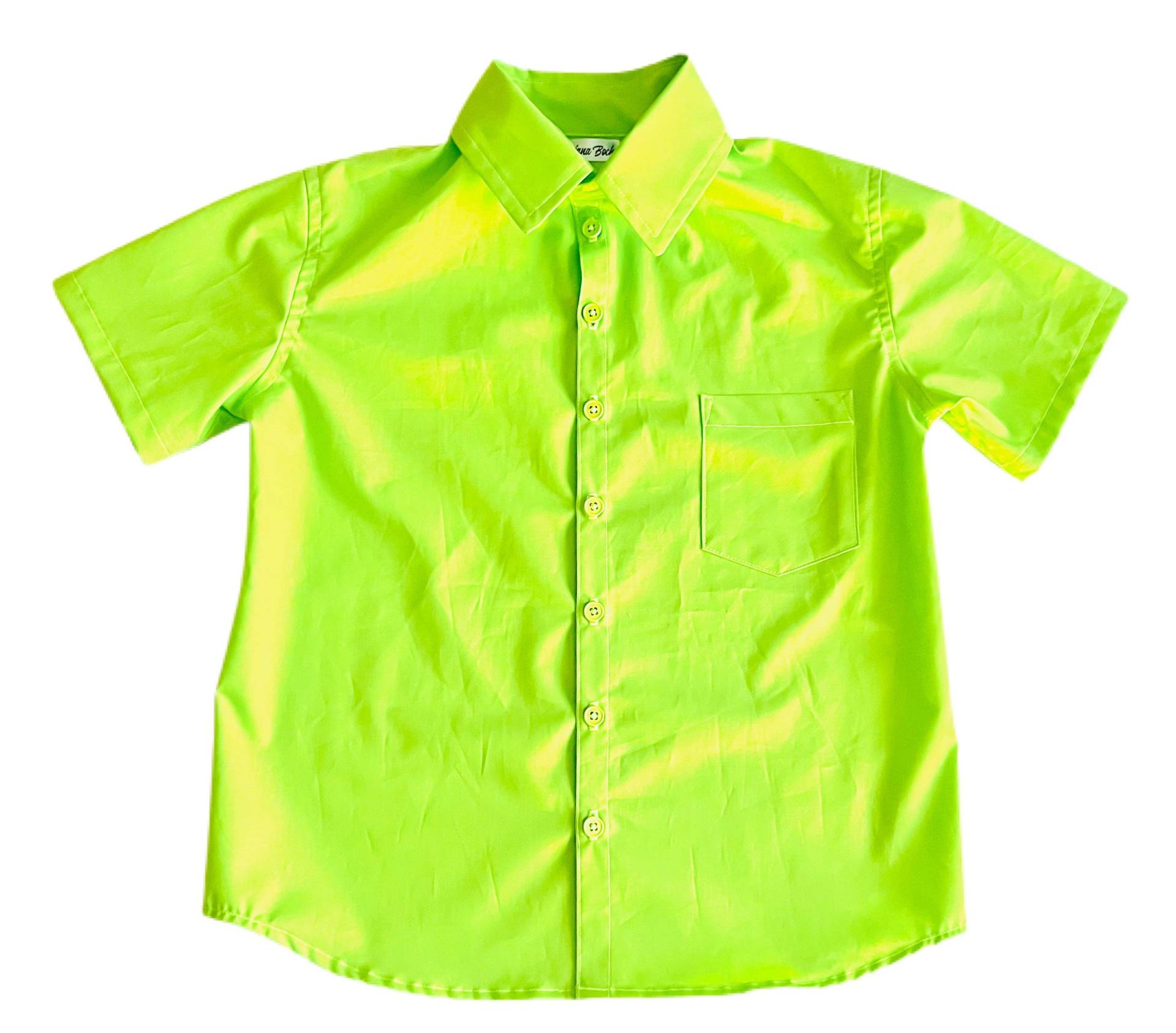 Neongrün Fluoreszierende Button-Down-Shirts von FragileEccentrics