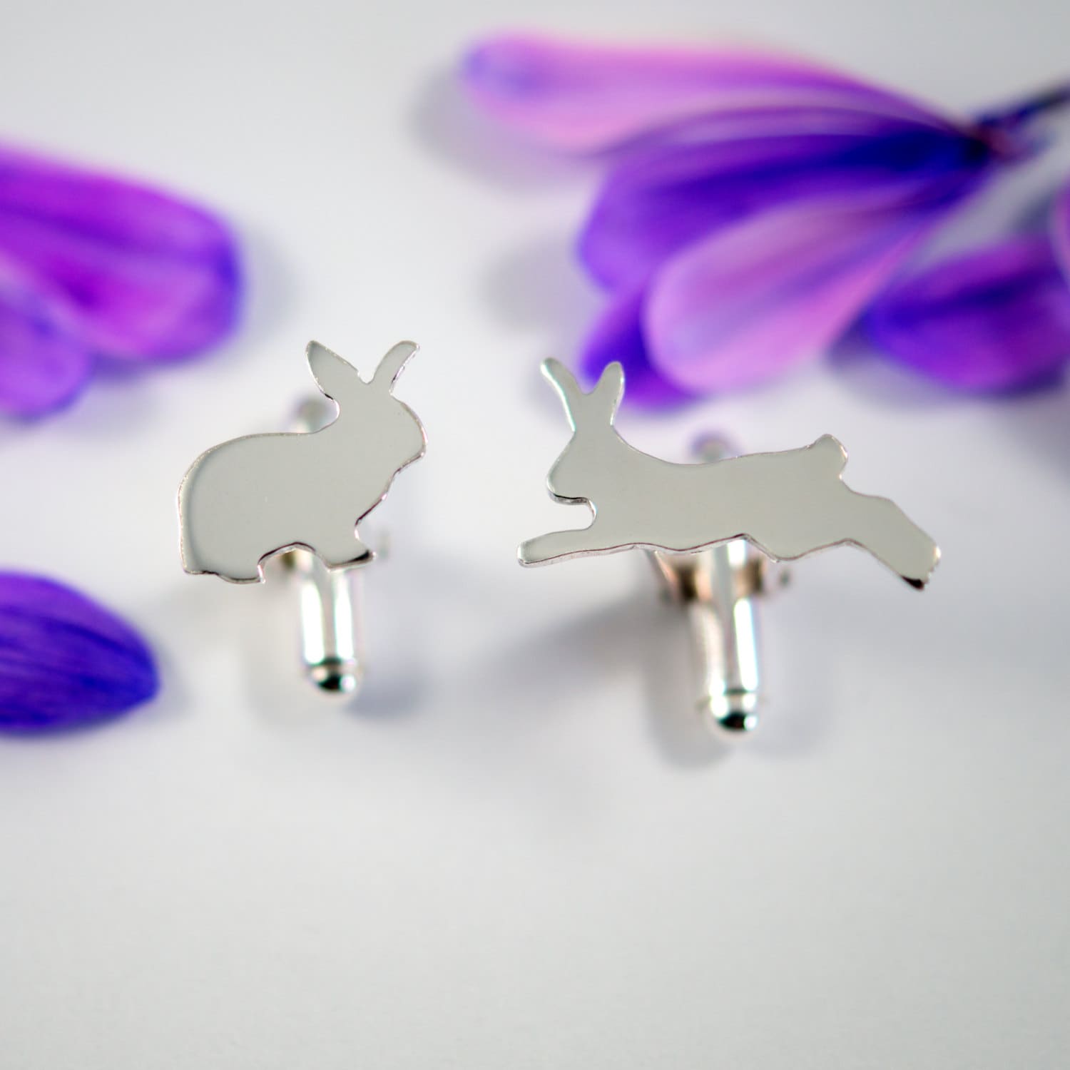 Handgemachte Manschettenknöpfe Aus Sterlingsilber Mit Hase von FragmentDesignsEtsy