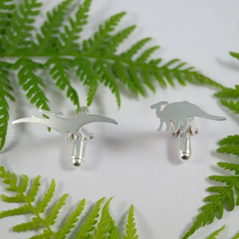 Silber Dinosaurier Manschettenknöpfe Ein Paar Pterodactylus Manschettenknöpfe Aus Sterling Silber von FragmentDesignsEtsy