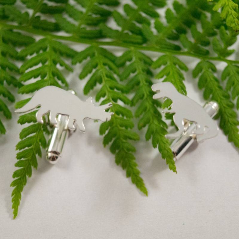 Silber Dinosaurier Manschettenknöpfe Ein Trio Aus Sterlingsilber Manschettenknöpfe in Form von FragmentDesignsEtsy