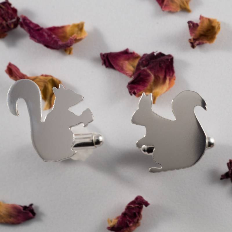 Silber Eichhörnchen - Manschettenknöpfe Ein Paar Manschettenknöpfe Aus Sterlingsilber in Eichhörnchen-Form von FragmentDesignsEtsy