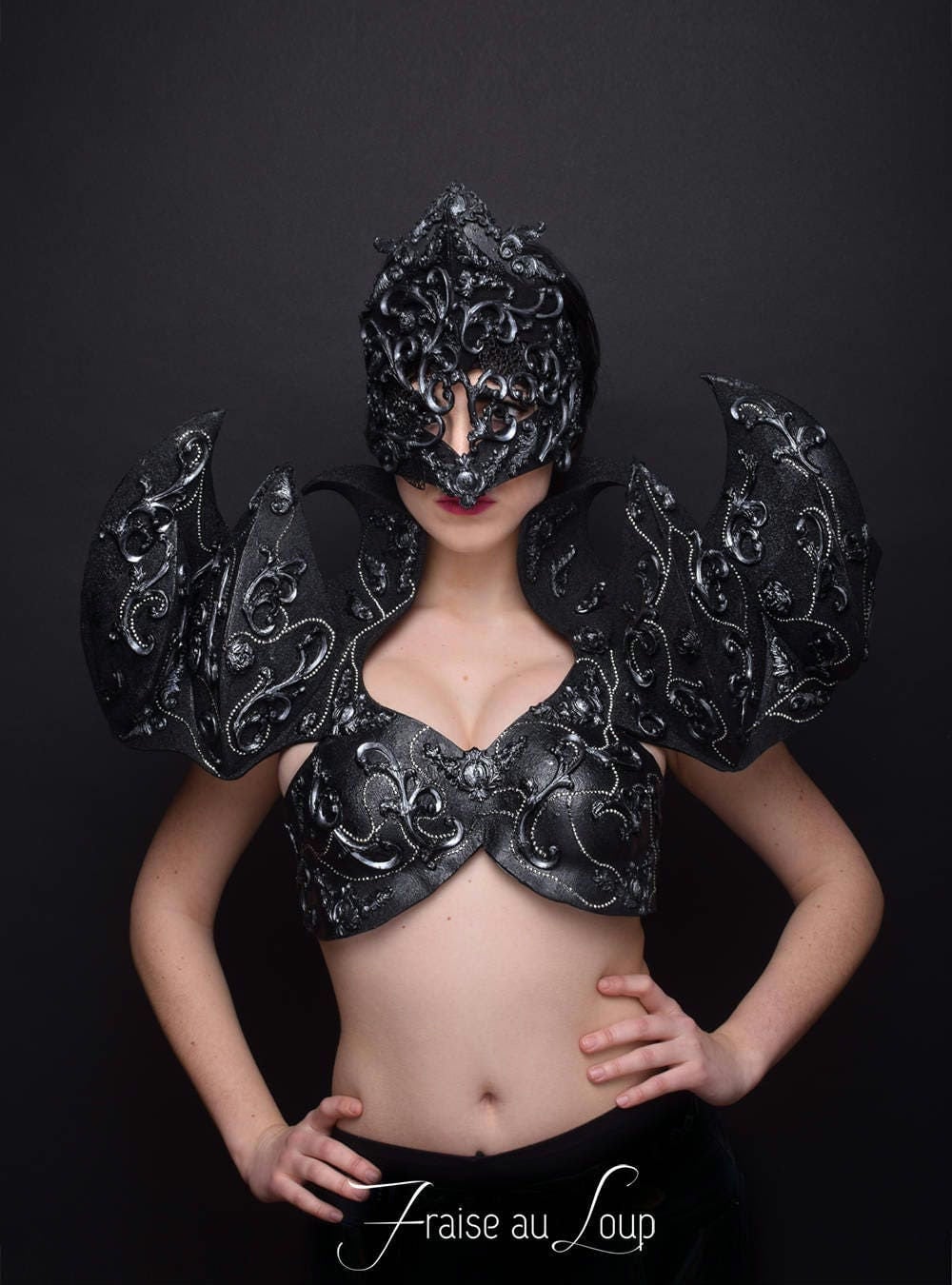 Barockmaske - Venezianisch Ball Venedigkostüm Barocke Strasssteine von FraiseauLoupCostumes