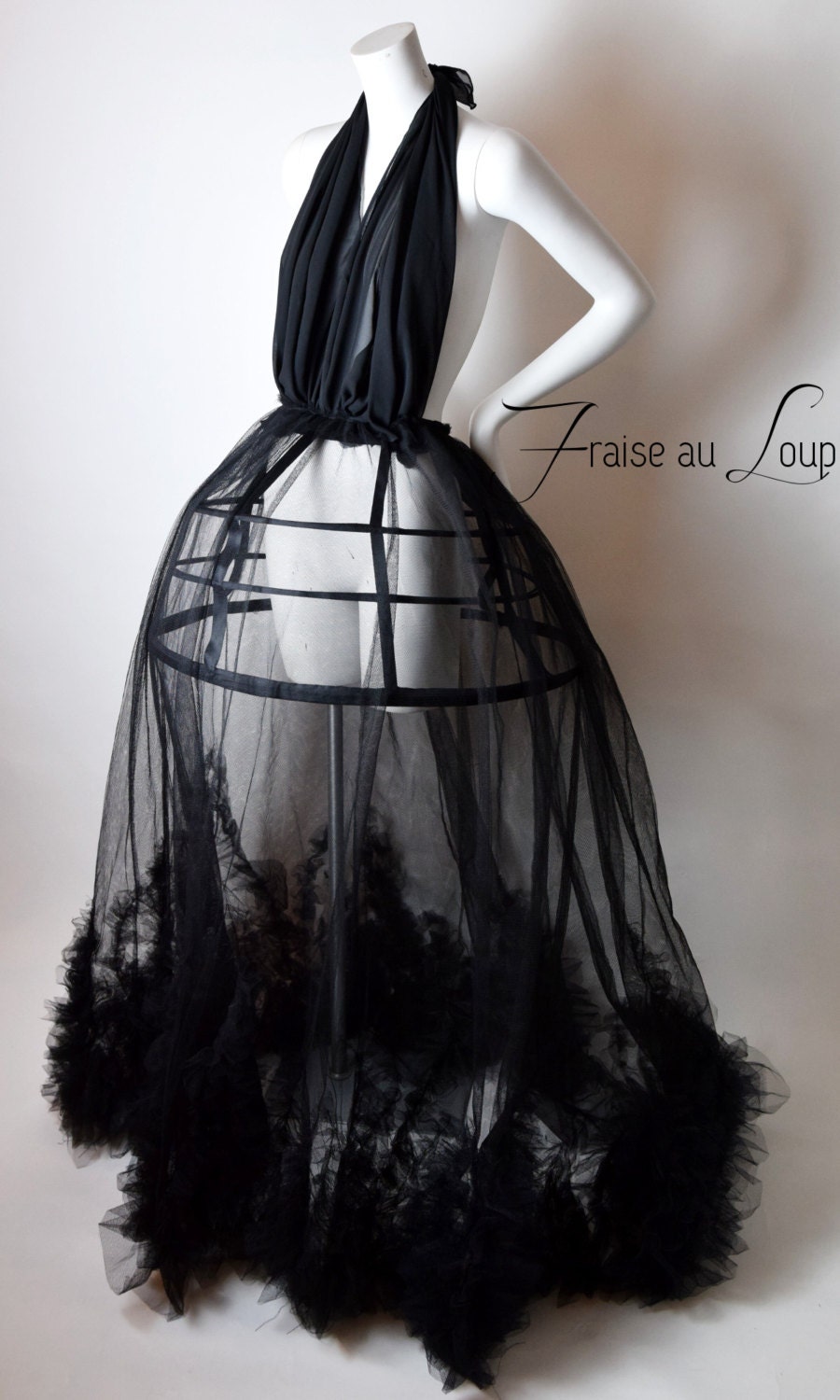 Erdbeerwolfkleid - Mode Designer Reifrock Tutu Dunkel Reifen von FraiseauLoupCostumes