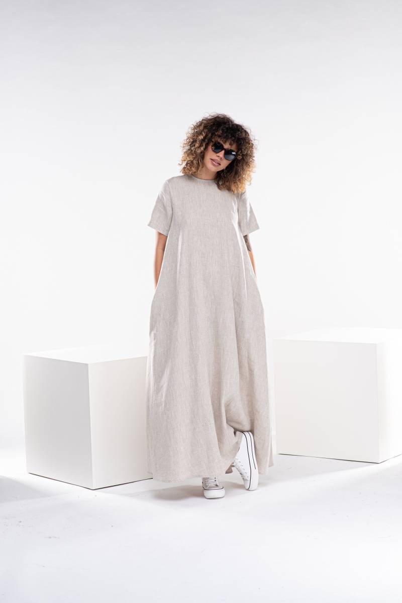 Boho Leinenkleid, Strandhochzeitskleid, Übergröße Leinen Maxikleid, Frühlingskleid Frauen, Hochzeitskleid von Fraktura