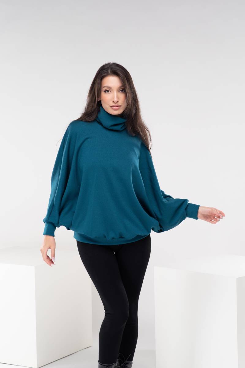 Plus Size Gestrickte Winterpullover Kurzer Rollkragen Warmer Pullover Top von Fraktura