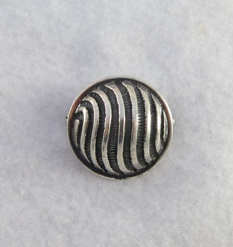 Marianne Berg Für David Andersen Runde Sterling Silber Abstrakte Brosche Pin von Framarines