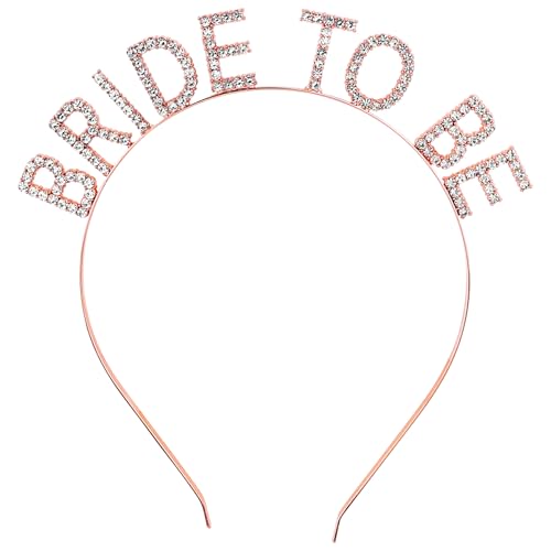 Framendino, Rotgoldenes Braut-Stirnband, Strass, Braut-Kopfschmuck, Brautkrone, Tiara, elegant für Hochzeit, Party, 1 Count (Pack of 1), Metall, Strass von Framendino