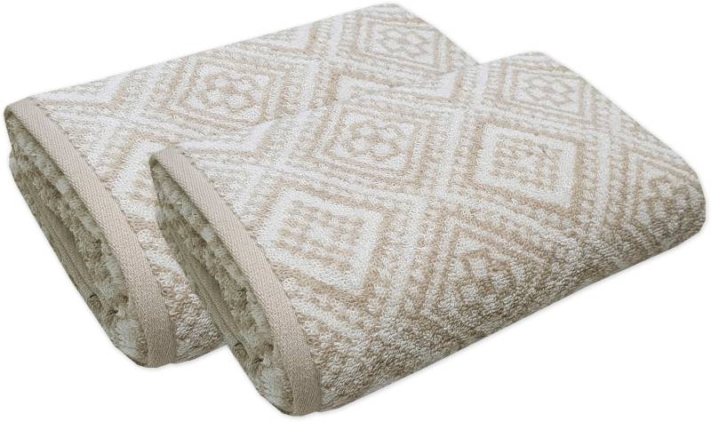 framsohn frottier Badetücher "Arabeske Duschtücher", (Set, 2 St., 2er Set Badetücher 75 x 150 cm), Badetuch, skandinavisch gemustert, hergestellt in Österreich von Framsohn Frottier