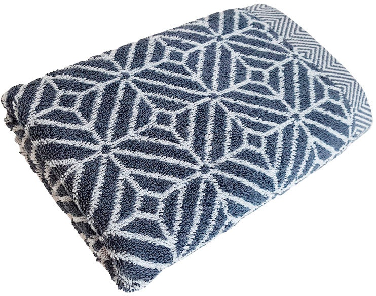 framsohn frottier Handtuch Set "Design Jaquard Raute" mehrfarbig gewebtem Saum, hergestellt in Österreich von Framsohn Frottier