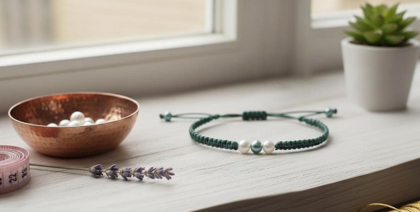 Einfaches Makramee Armband Mit Perlen von FranMakramee