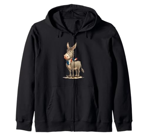 Lazy Donkey Face mit französischen Farben für Jungen und Mädchen Kapuzenjacke von France Donkey Outfit