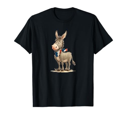 Lazy Donkey Face mit französischen Farben für Jungen und Mädchen T-Shirt von France Donkey Outfit