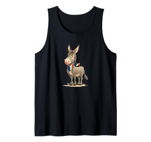 Lazy Donkey Face mit französischen Farben für Jungen und Mädchen Tank Top von France Donkey Outfit