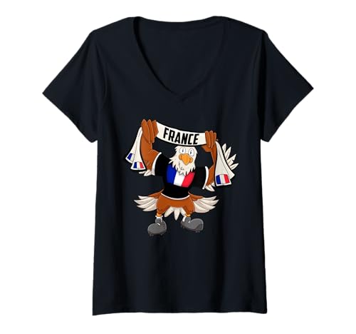 Damen Frankreich Adler T-Shirt mit V-Ausschnitt Damen Frankreich Adler T-Shirt mit V-Ausschnitt von France Fans
