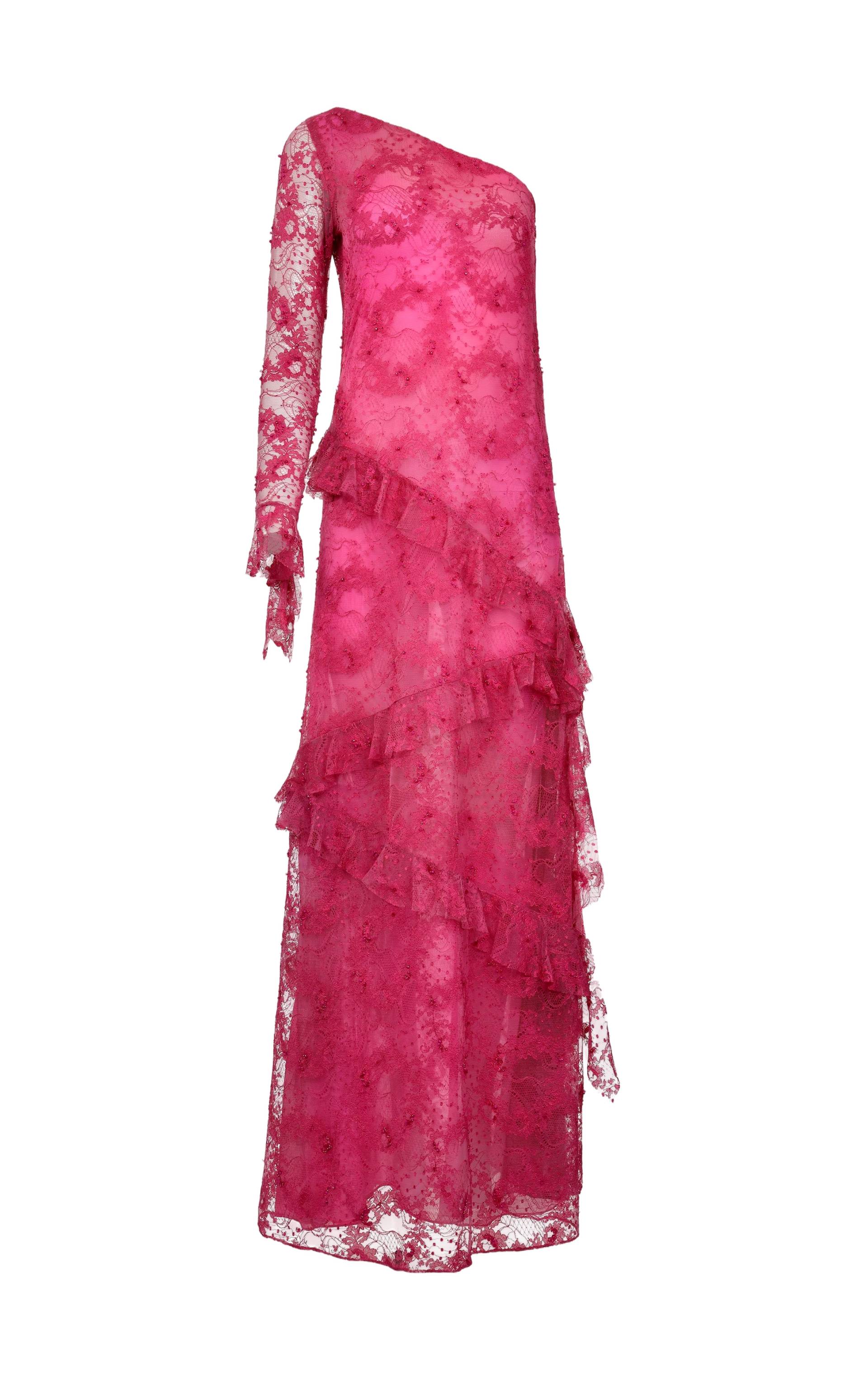 Francesca Miranda | Cascade Lace Dress | Women's Deep Pink Maxi dresses von Francesca Miranda