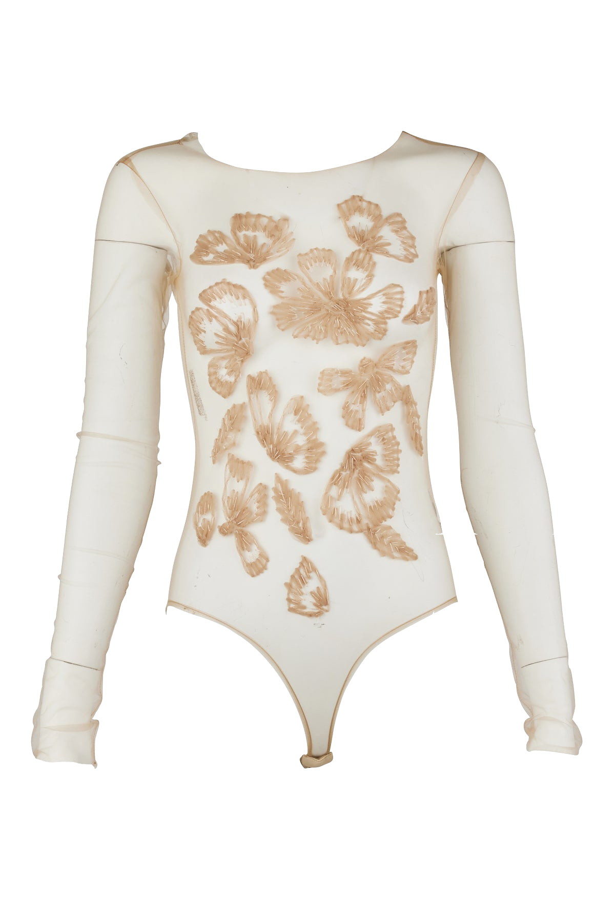 Francesca Miranda | Erden Hand-Embroidered Tulle Body - Nude | Women's Sterling silver Bodysuits Francesca Miranda | Erden Hand-Embroidered Tulle Body - Nude | Women's Sterling silver Bodysuits von Francesca Miranda