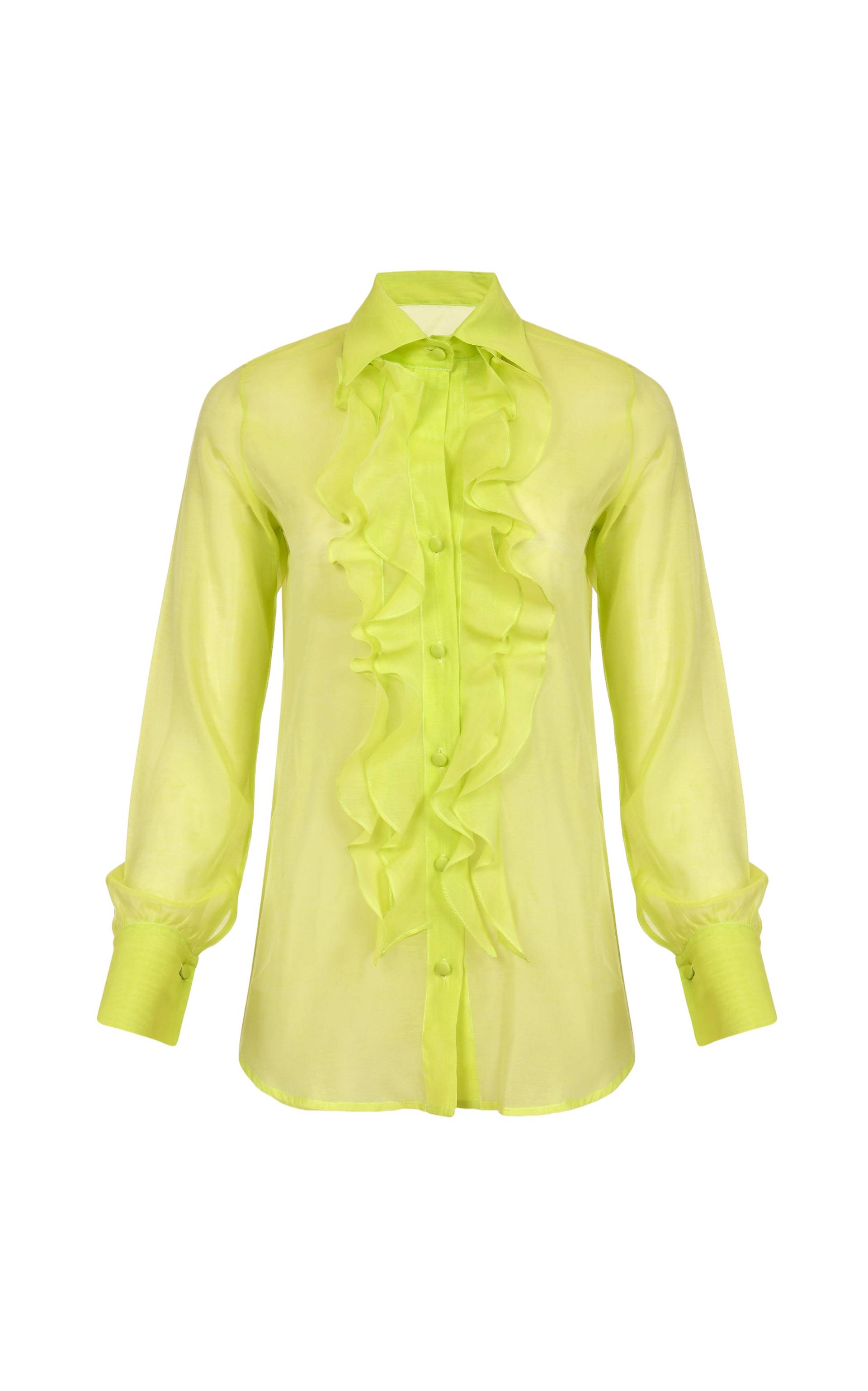 Francesca Miranda | Miele Ruffled Blouse | Women's Lime Green Blouses Francesca Miranda | Miele Ruffled Blouse | Women's Lime Green Blouses von Francesca Miranda