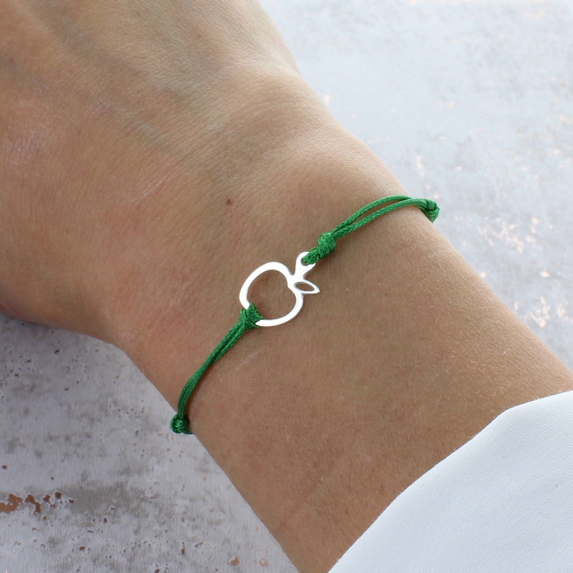 Apfel Sterling Silber Freundschaftsarmband von FrancescaRossiDesign