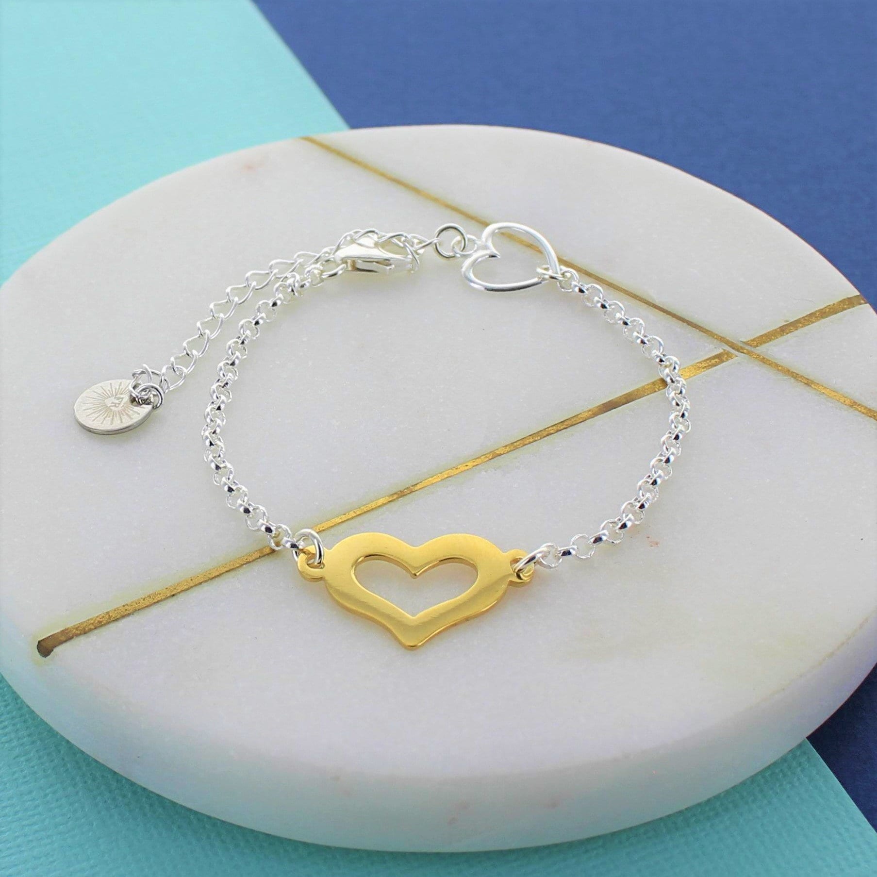 Herz Vergoldet Und Sterling Silber Charm Armband von FrancescaRossiDesign
